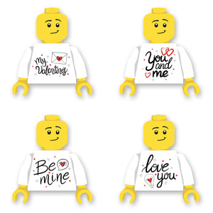 Bundel van 4 Valentijn truien - op nieuwe LEGO® torso's