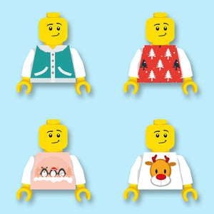 Bundel van 4 warme winter truien - op nieuwe LEGO® torso's