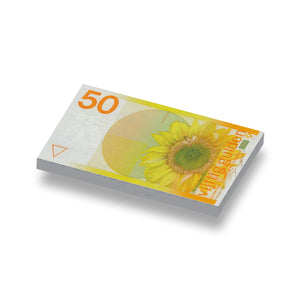 Speelgeld Nederlandse Guldens 50 gulden geprint op een 1x2 LEGO® tegel