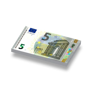 Speelgeld Euros 5 euro geprint op een witte nieuwe 1x2 LEGO® tegel