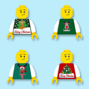 Bundel van 'De Voute Fier' kerst truien - op nieuwe LEGO® torso's