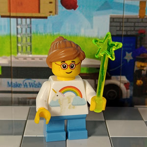 LEGO Make-A-Wish wensfiguur Unicorn dubbelzijdig custom print