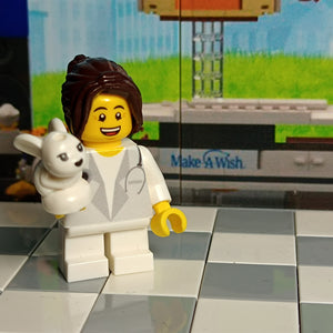 LEGO Make-A-Wish wensfiguur Dierenverzorgster dubbel custom print