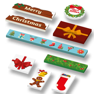 Custom LEGO print Kerst bundel 2 - geprint op 9 nieuwe LEGO® tegels