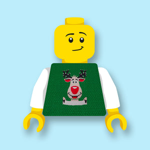 Torso Kerst Trui Rendier 1 Geprint op een nieuwe witte LEGO® torso