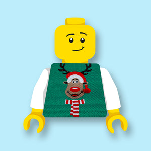 Torso Kerst Trui Rendier 2 Geprint op een nieuwe witte LEGO® torso