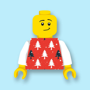 Torso Winter Trui 2 Geprint op een nieuwe witte LEGO® torso