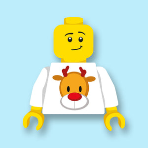 Torso Winter Trui 3 Geprint op een nieuwe witte LEGO® torso