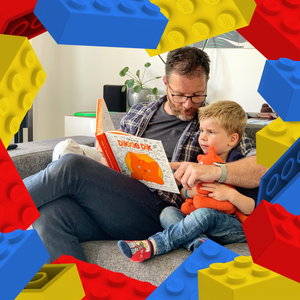 LEGO Vaderdag puzzel in gekleurd LEGO-stenen kader incl bodemplaat