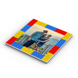 Unieke LEGO Vaderdag puzzel gekleurd LEGO-stenen kader incl bodemplaat