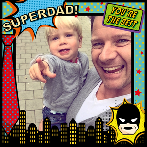 Unieke LEGO Vaderdag puzzel in vierkant Superdad kader incl bodemplaat