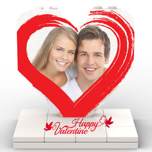 LEGO® 3D puzzel hartjes kader kwast minibuild. Je foto op LEGO stenen