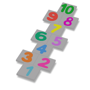 Hinkelpad op 10 tegels - op nieuwe 2x2 LEGO® tegels