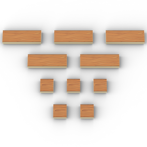 Speels laminaat op 1x1 en 1x3 LEGO® tegels  *Bundel van 10 stuks laminaat op 1x1 en 1x3 tegels  Geprint op nieuwe tan / zandkleurige LEGO® tegels