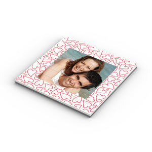 Custom LEGO® puzzel 64. Hartjes kader geprint op nieuwe LEGO tegels 