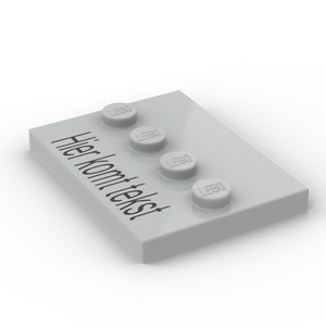 LEGO Minifiguur stand grijs met zwarte tekst geprint op nieuwe LEGO