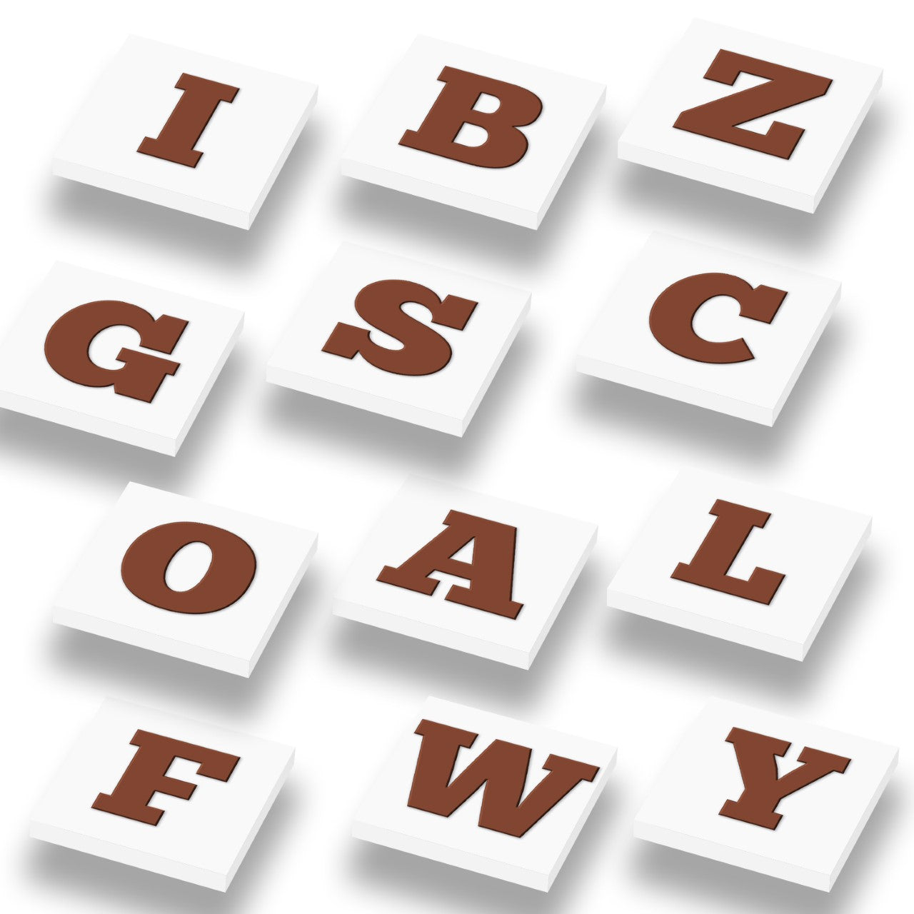Schokoladen-Alphabet-Paket, 26 Teile auf 1x1-Kacheln