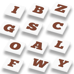 Schokoladen-Alphabet-Paket, 26 Teile auf 1x1-Kacheln