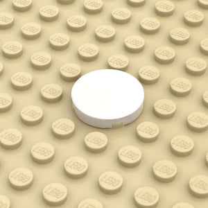 Tegels met foto 2x2 rond wit geprint op een nieuwe LEGO tegel