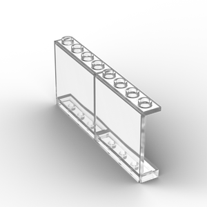 LEGO Panel transparant 1x4x3 dubbel breed geprint op nieuwe LEGO